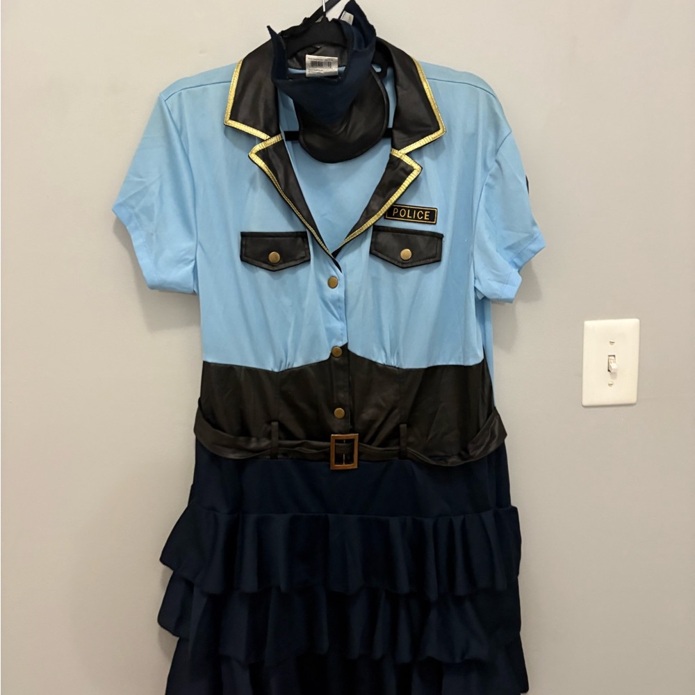 Women’s Halloween Police Officer Costume - Blue and Black